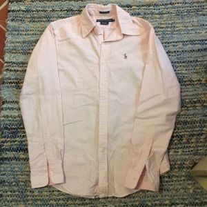 Ralph Lauren Tops - Women’s Ralph Lauren pink striped button up Ralph Lauren Tops - Women’s Ralph Lauren pink striped button up